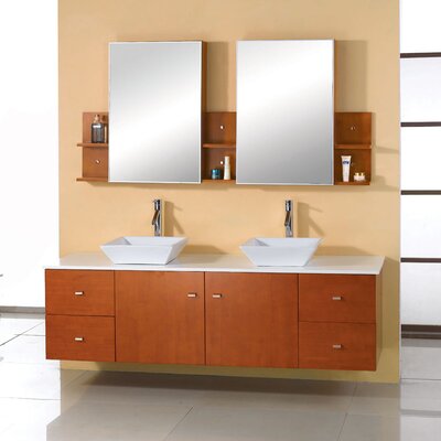 Double Bathroom Vanity on Virtu Ultra Modern Clarissa 61  Double Bathroom Vanity Set With Stone