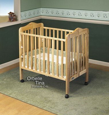 Orbelle Trading 1122N - Tina Three Level Portable Crib Bed in Natural
